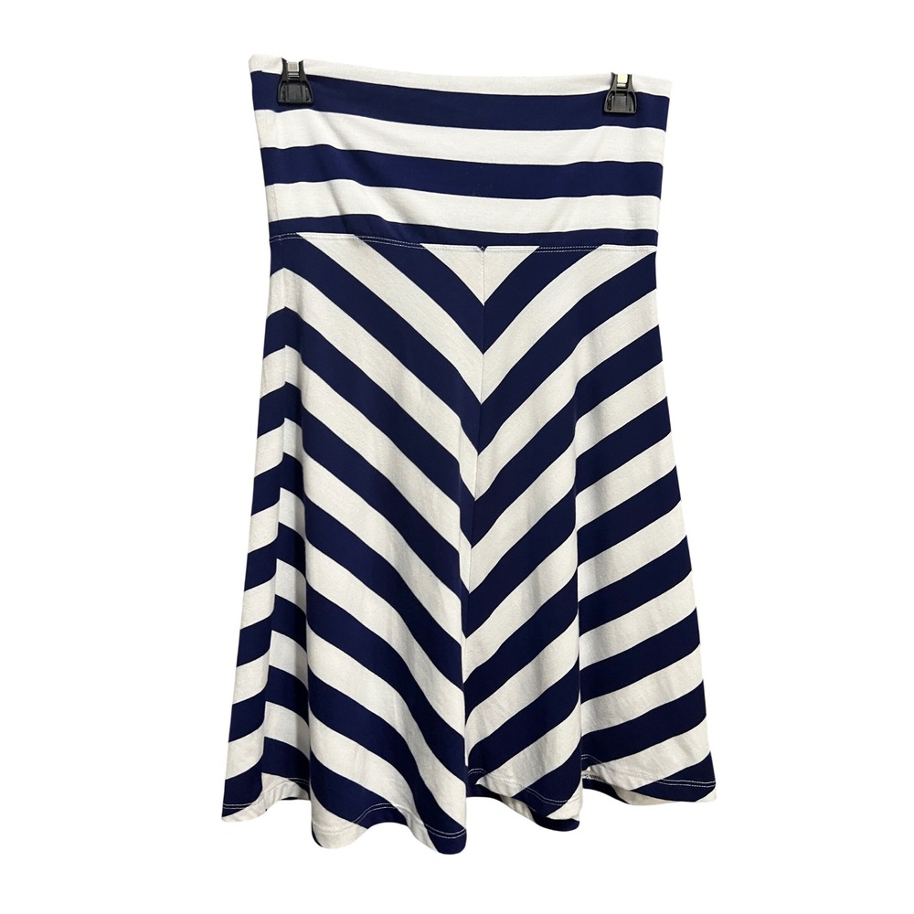 NWT Old Navy Chevron Skirt Navy‎ White Striped Size Small New Nautical